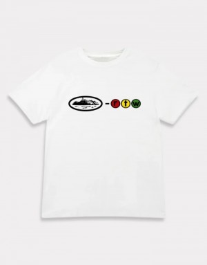 Mens Corteiz 182 T Shirts White | W0N-2709