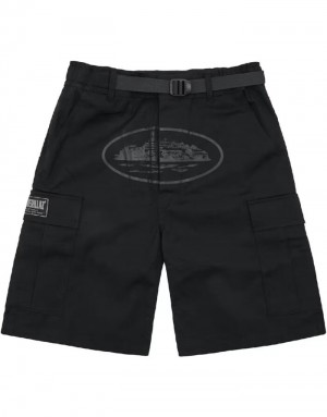 Mens Corteiz Alcatraz Cargo Cargos Black | O9N-0539