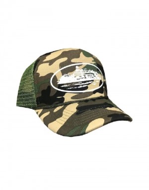 Mens Corteiz Alcatraz Trucker Caps Camo | J8Q-5505