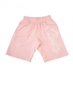 Mens Corteiz Allstarz Shorts Pink | U5H-8646