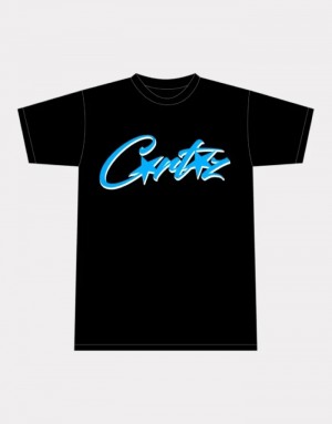 Mens Corteiz Allstarz T Shirts Black | X9U-6983