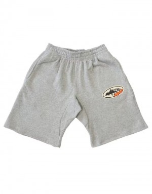 Mens Corteiz Aufentic Shorts Grey | S2K-8182