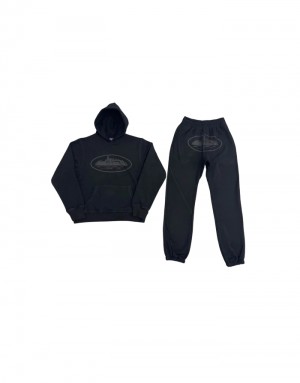 Mens Corteiz Expressive Tracksuits Black | W5D-4266