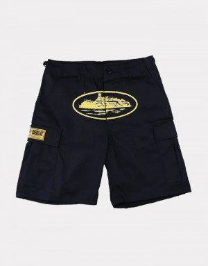 Mens Corteiz Guerillaz 21′ Shorts Black / Yellow | R9H-1900