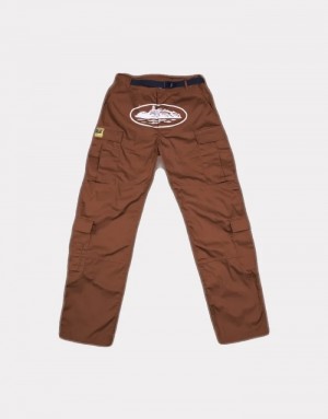 Mens Corteiz Guerillaz Cargo Cargos Brown | D8M-8221