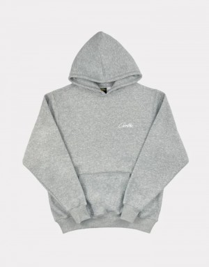 Mens Corteiz Hmp Embroidery Hoodie Grey | R4F-0138