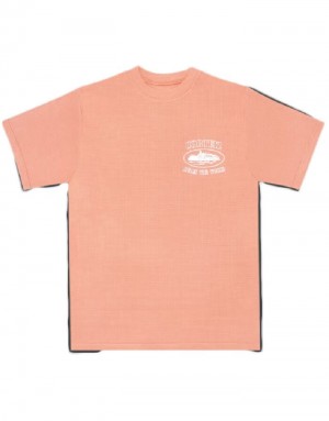 Mens Corteiz Insignia Short Sleeve Waffle T Shirts Orange | Z5N-1991