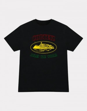 Mens Corteiz Og Carni Alcatraz T Shirts Black | G4W-0996