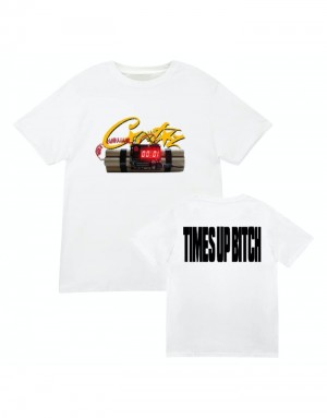 Mens Corteiz Og Timebomb Tee T Shirts White | B6I-0547