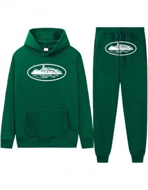 Mens Corteiz Pine Tracksuits Green | T1W-0588