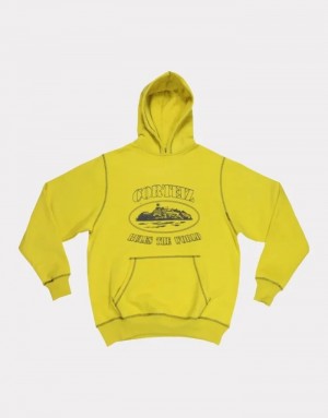 Mens Corteiz Superior Hoodie Yellow | F8P-1470