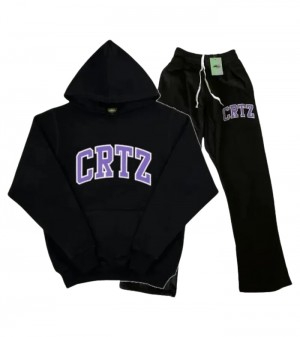 Mens Corteiz Tracksuits Black / Purple | X1D-2439