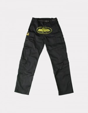 Mens Corteiz Yella Guerillaz Cargos Cargos Black / Yellow | H7Y-7631