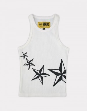 Womens Corteiz 4starz Motion Tank Top White | H7W-3784