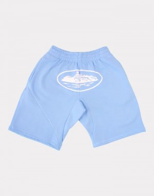 Womens Corteiz Alcatraz Shorts Blue | M7U-8538