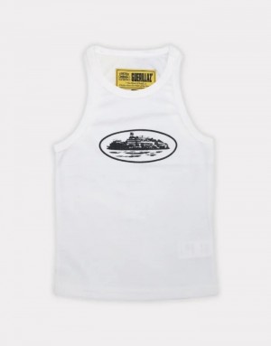 Womens Corteiz Alcatraz Tank Top White | N2D-0956