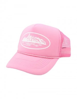 Womens Corteiz Alcatraz Trucker Caps Rose | X7M-8554