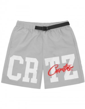 Womens Corteiz Crtz Nylon Shorts Grey | R3R-8945