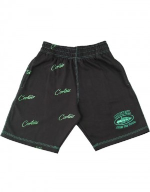 Womens Corteiz Division '20 Shorts Green / Black | J8B-3751