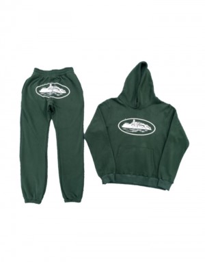 Womens Corteiz Pine Tracksuits Green | R3K-8703