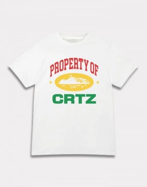 Womens Corteiz Property Of Crtz Carni T Shirts White | J0A-1229