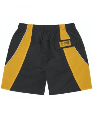 Womens Corteiz Spring Shorts Black / Yellow | S8W-1355