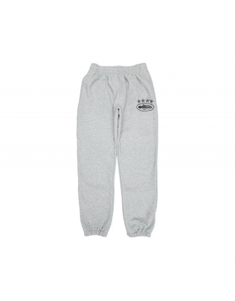 Mens Corteiz 4starz Alcatraz Sweatpants Grey | B4F-1969