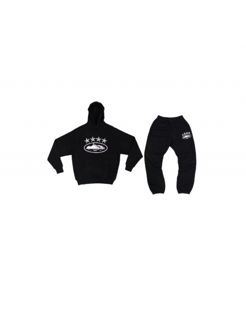 Mens Corteiz 4starz Tracksuits Black / Purple | D2A-9299