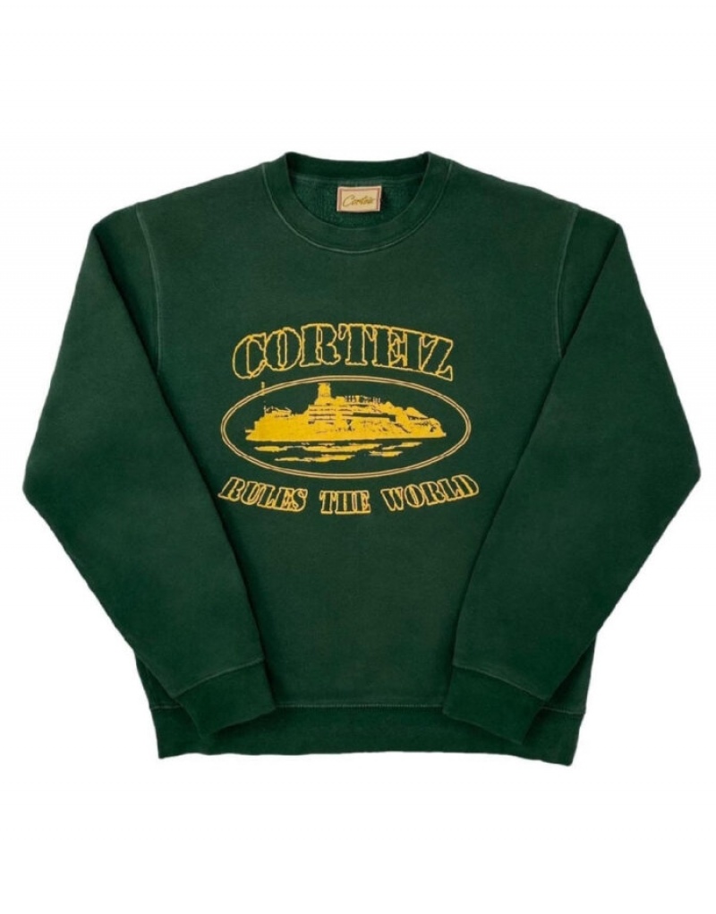 Mens Corteiz Alcatraz Sweatshirts Green | T9N-6073