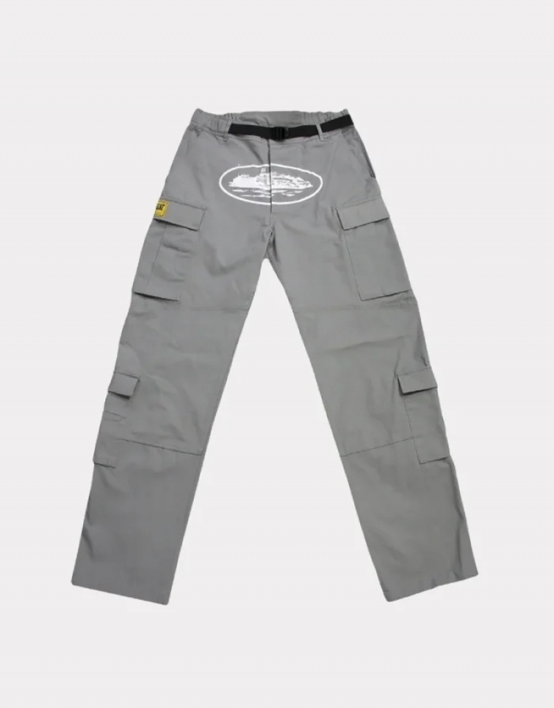 Mens Corteiz Cargos Cargos Grey | J7E-8926