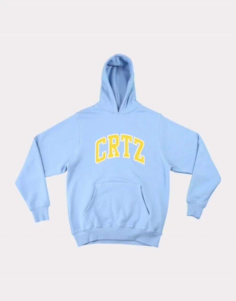 Mens Corteiz Dropout Hoodie Blue | P8O-9456