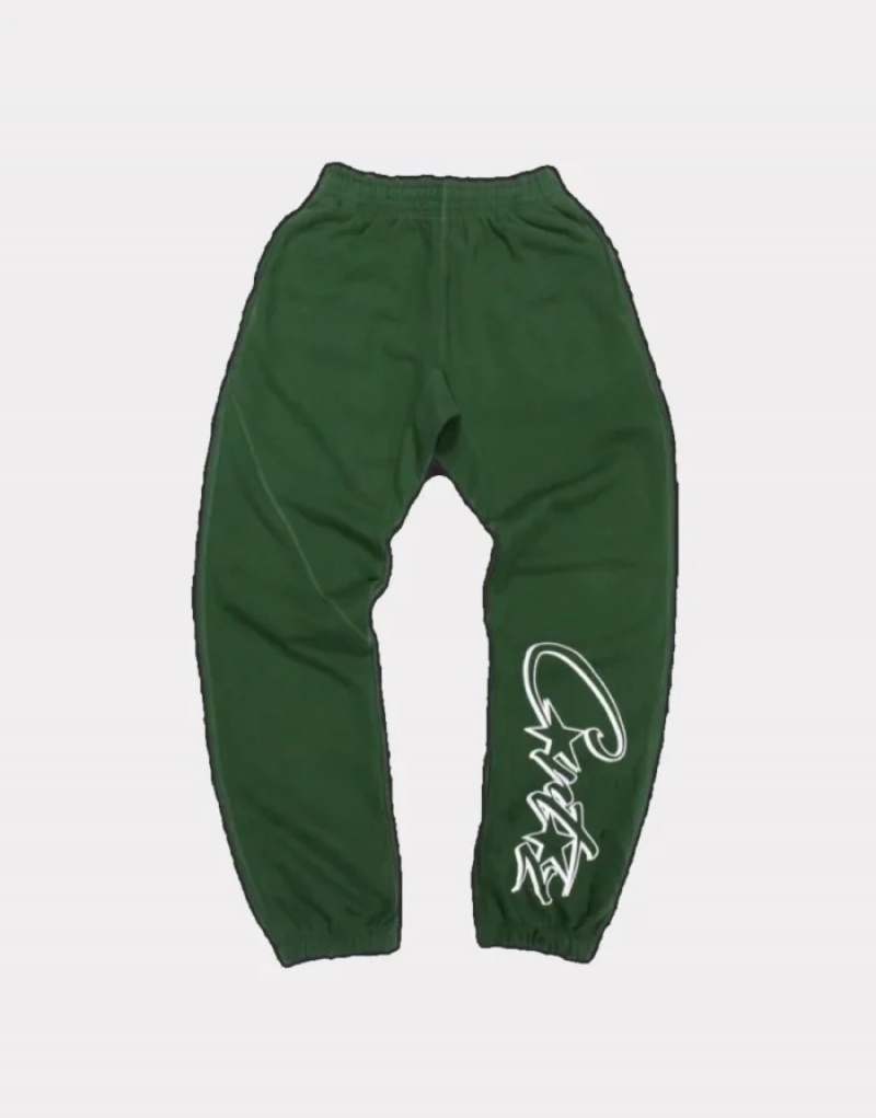 Mens Corteiz Dropout Joggers Green | D2X-4043