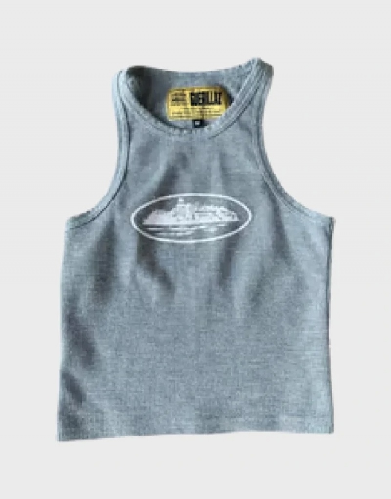 Mens Corteiz Tank Top Grey | S6M-5366