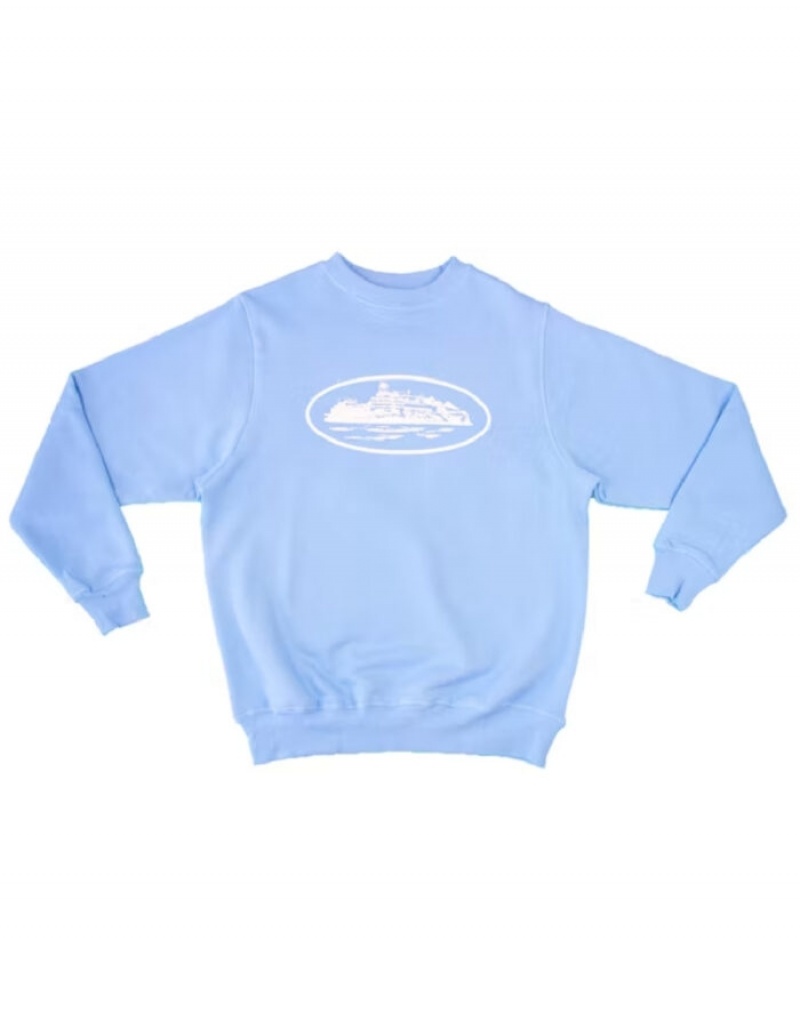 Womens Corteiz Alcatraz Crewneck Sweatshirts Blue | N1I-5352