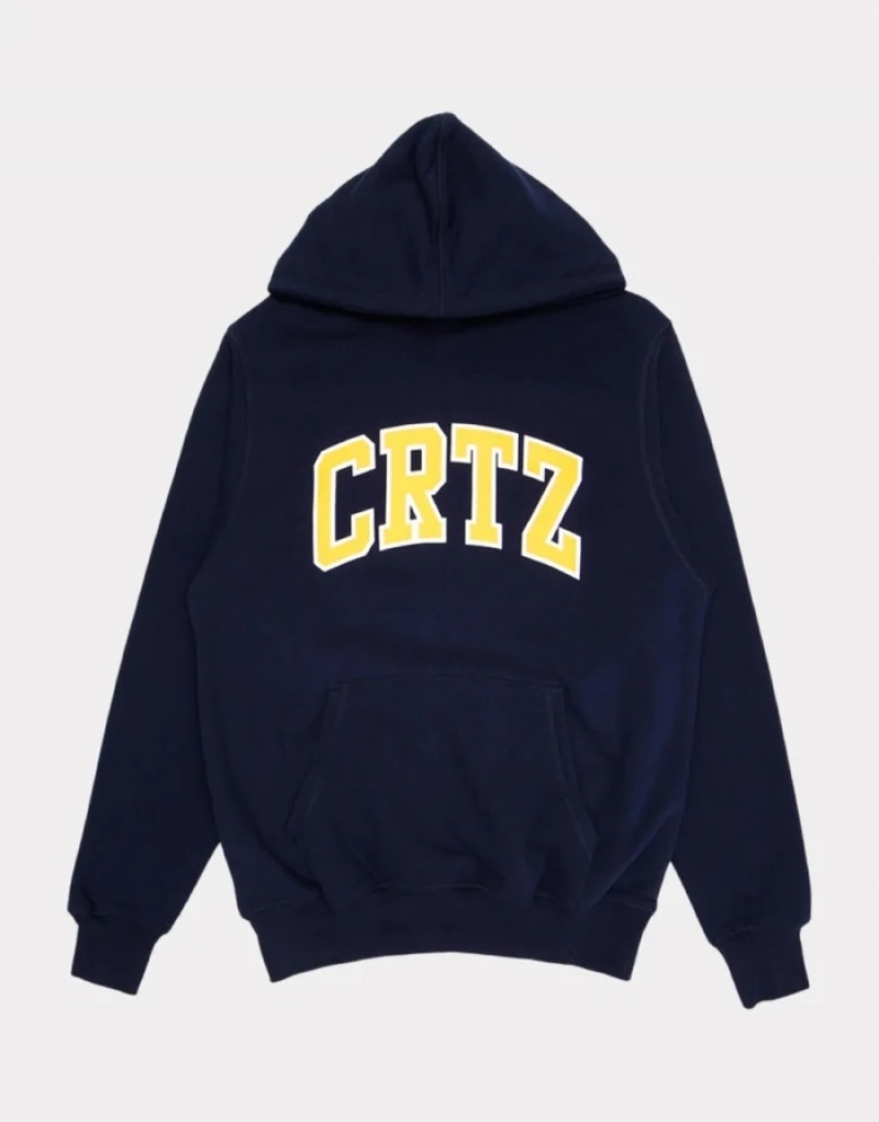 Womens Corteiz Crtz Dropout Hoodie Navy | T9Q-0372