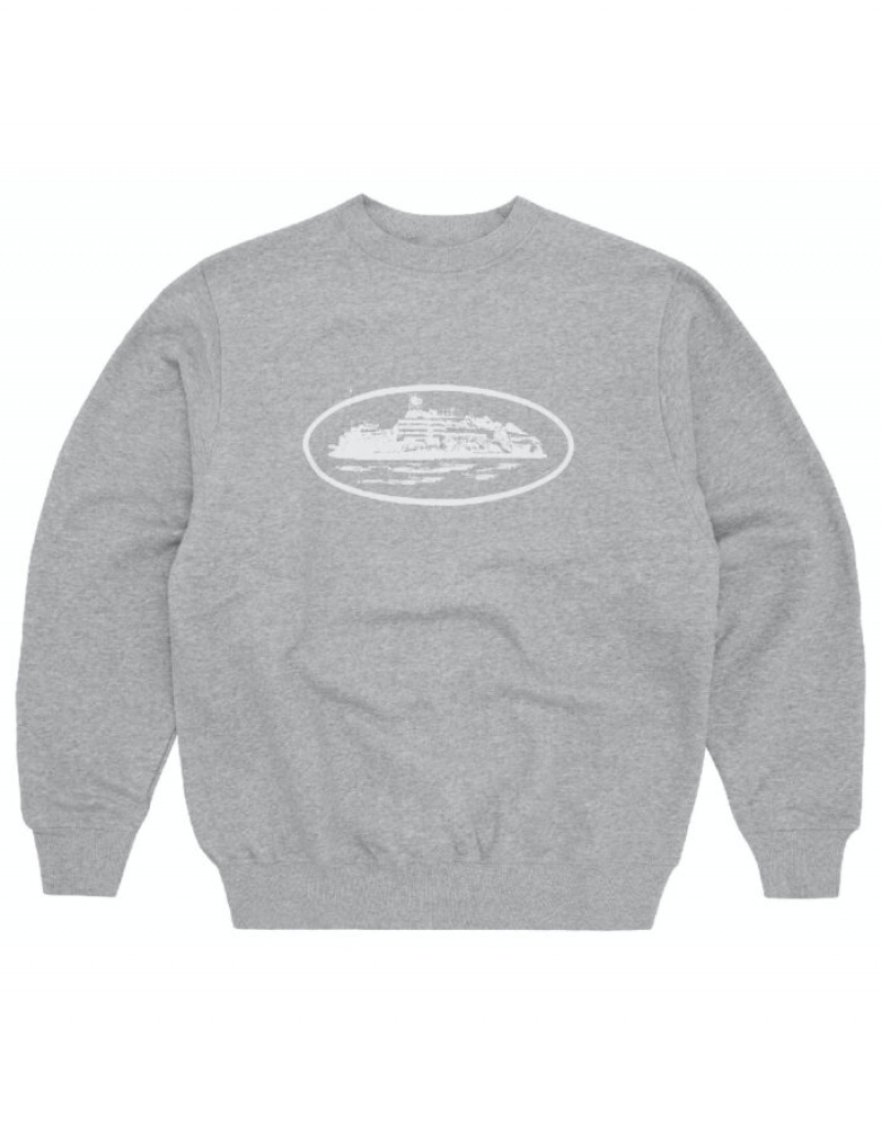 Womens Corteiz Og Alcatraz Sweatshirts Grey | T8A-2653